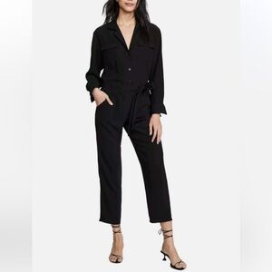 Amanda Uprichard Black Micki Long Sleeve Jumpsuit